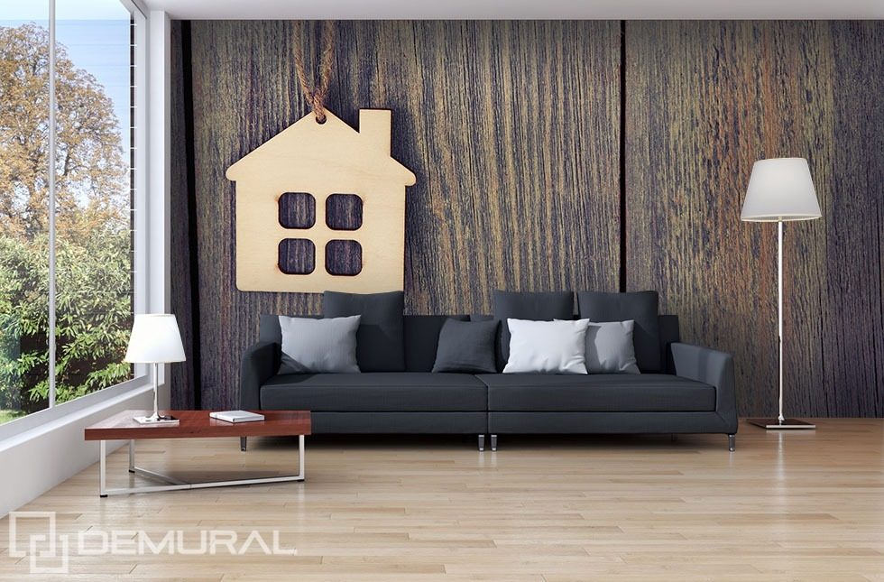 Haus im Holz Fototapeten Texturen Fototapeten Demural