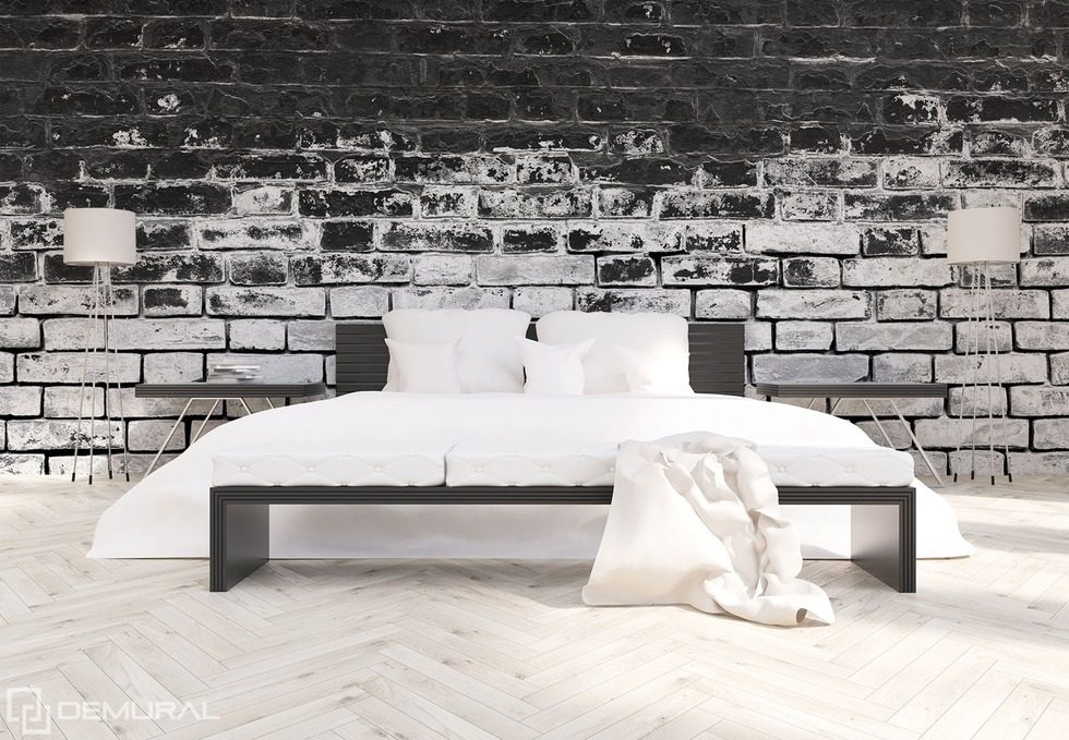 Mauer in kontrastierendem Weiß und Schwarz Fototapeten Schwarz und Weiß Fototapeten Demural