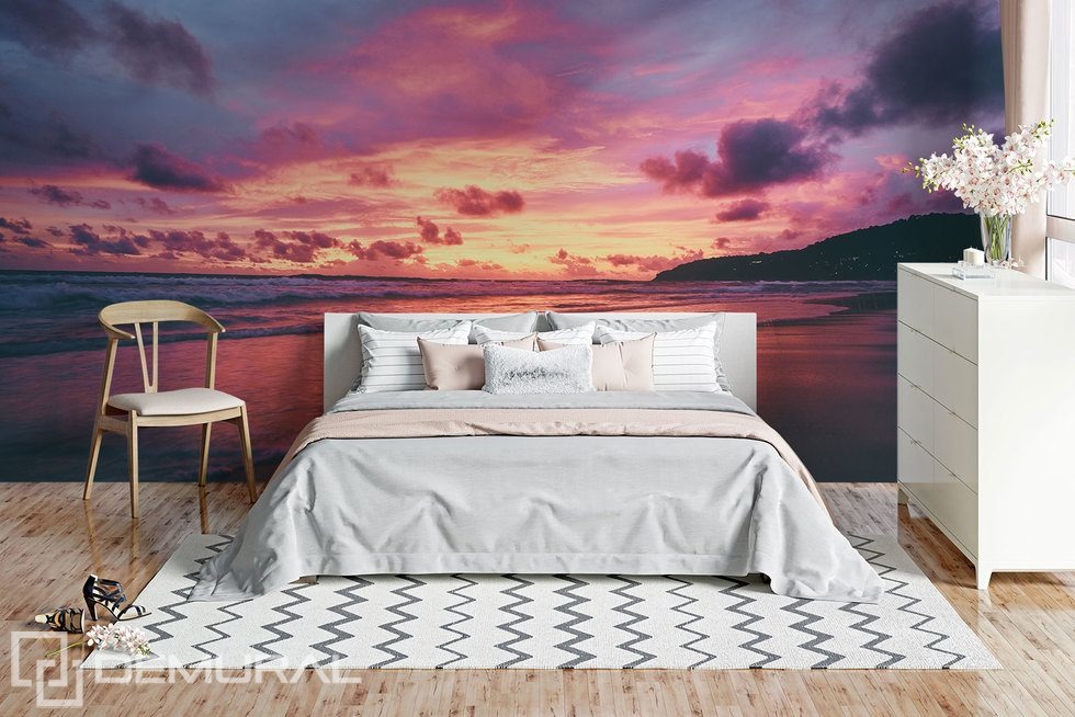 Invasion von rosa Farbe bei Sonnenuntergang Fototapete für Schlafzimmer Fototapeten Demural